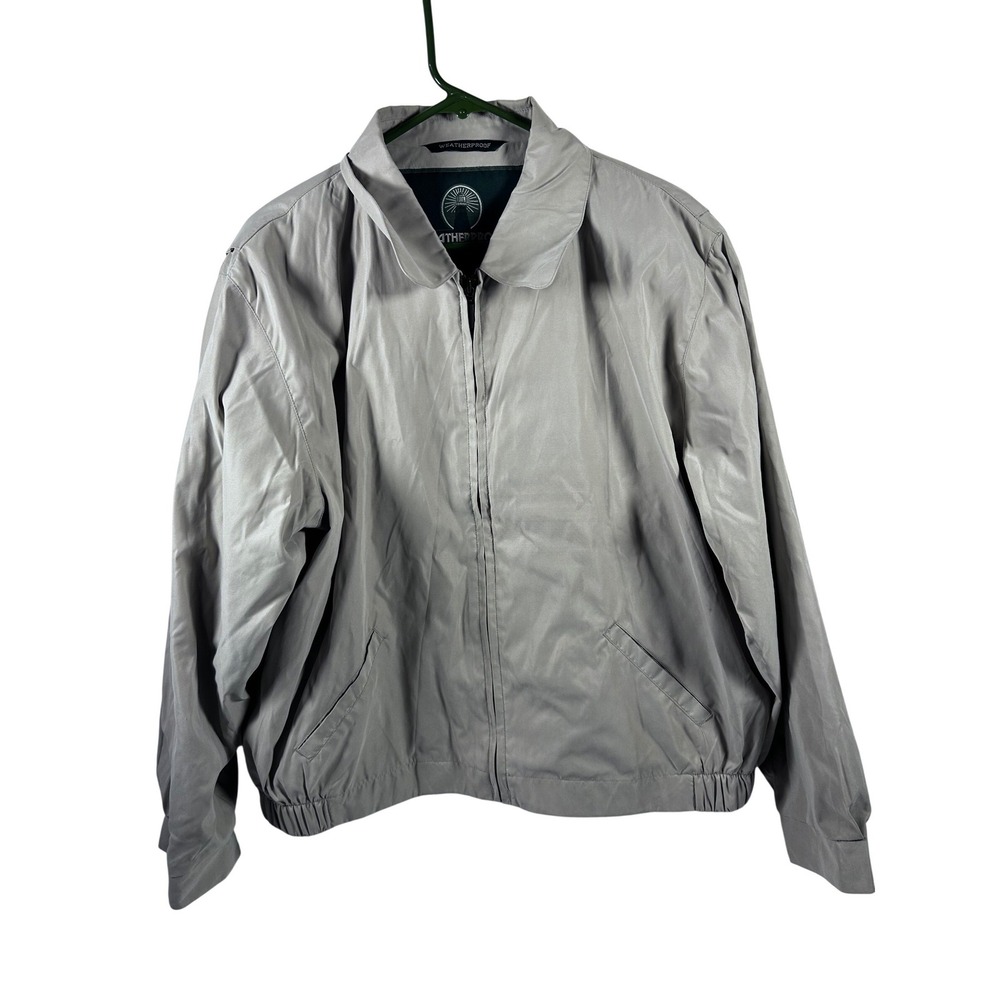 Weatherproof Jacket XL Tan‎ Full Zip Harrington Windbreaker Mens